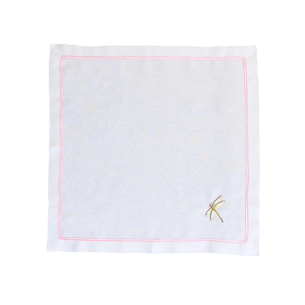 Dragonfly Rigato Dinner Napkins - Pink