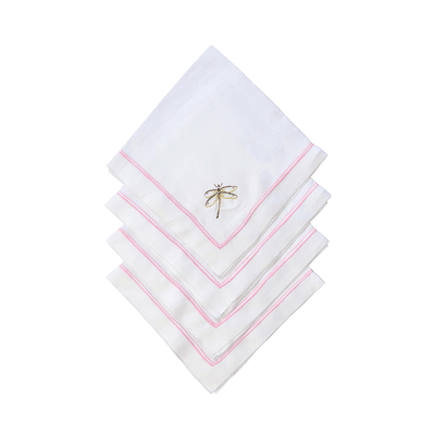 Dragonfly Rigato Dinner Napkins - Pink