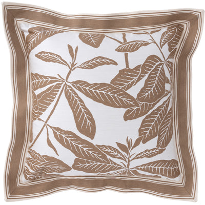 Giardino Foglia Pillow with Branca Stripe Flange
