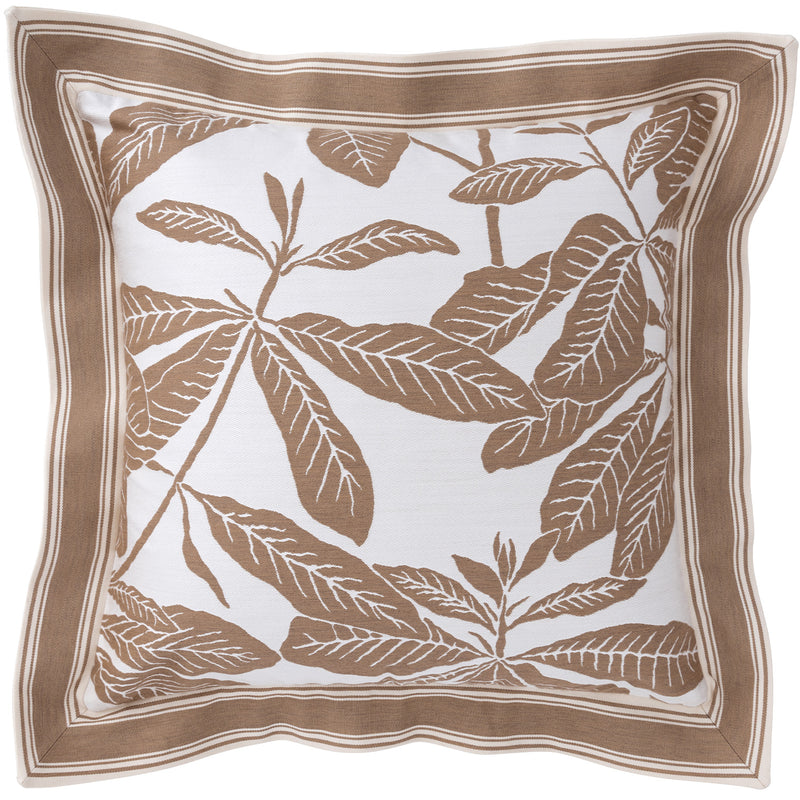 Giardino Foglia Pillow with Branca Stripe Flange