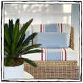 Giardino Branca Stripe Grande - Sky & Branca Red (Memo)