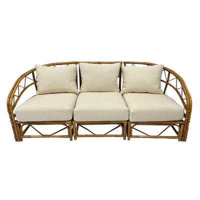 Three-Piece Bamboo and Rattan Sofa by Audoux Minet