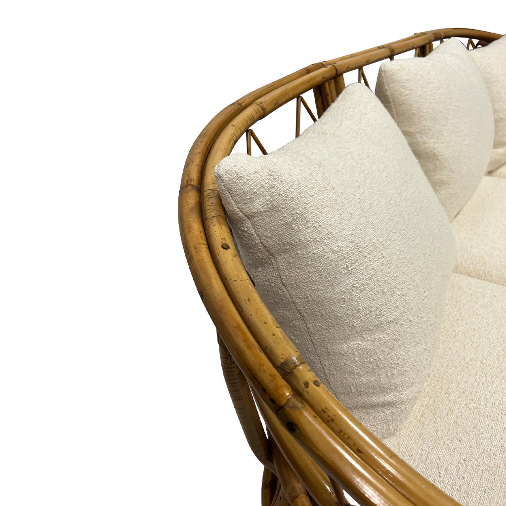 Three-Piece Bamboo and Rattan Sofa by Audoux Minet