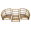 Three-Piece Bamboo and Rattan Sofa by Audoux Minet