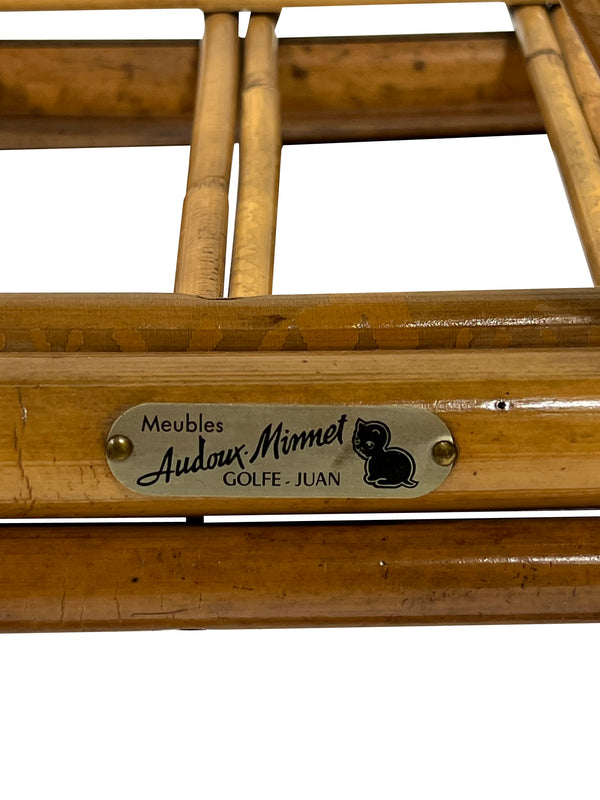 Three-Piece Bamboo and Rattan Sofa by Audoux Minet