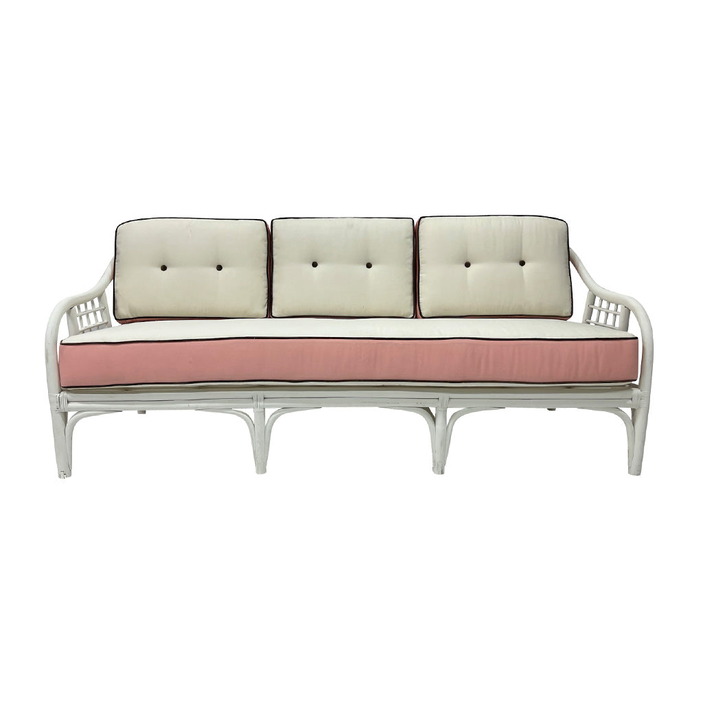 Vintage 1950's Painted Bamboo Sofa