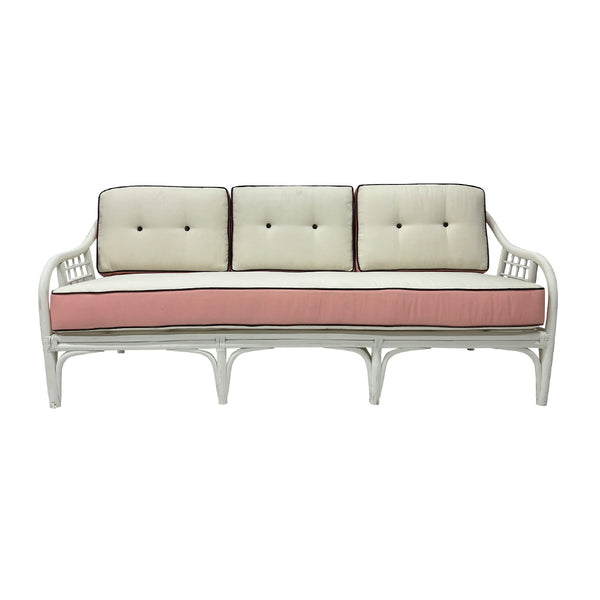Vintage Painted Rattan Sofa
