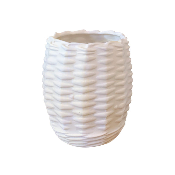 Bisque Porcelain Trompe l'oeil Wicker Photophores