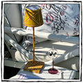 Hand-Painted Faux-Bamboo Wireless Table Lamp