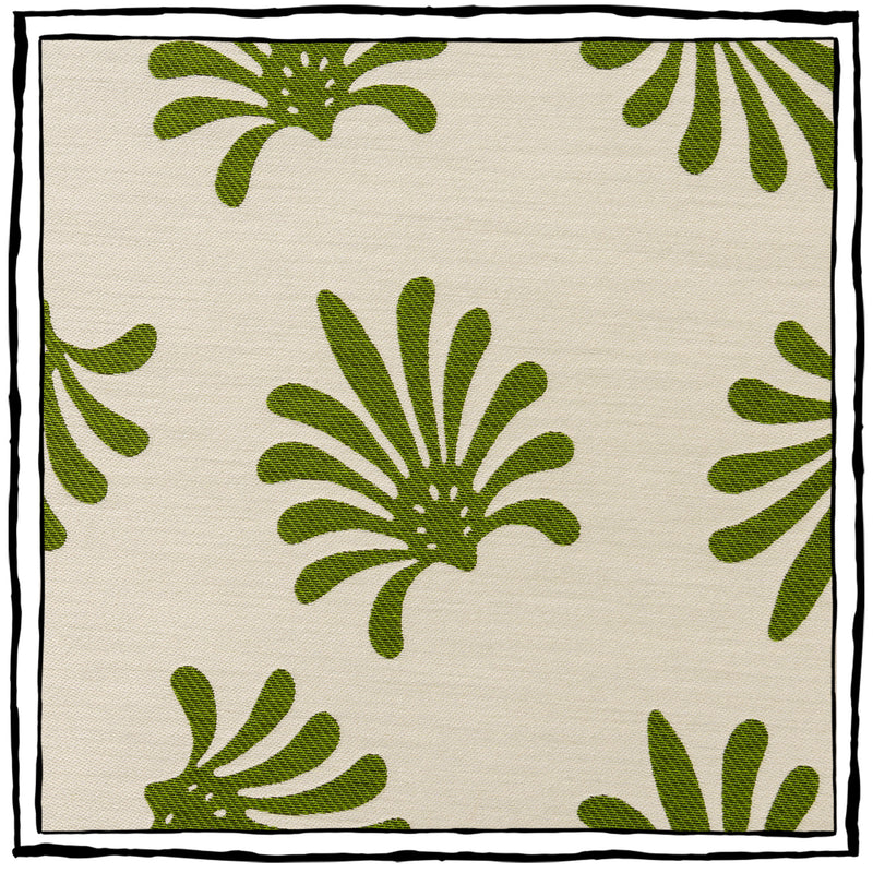 Giardino Palma Pillow with Branca Stripe Flange