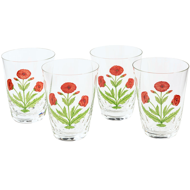 Papavero Hand-Painted Crystal Tumbler