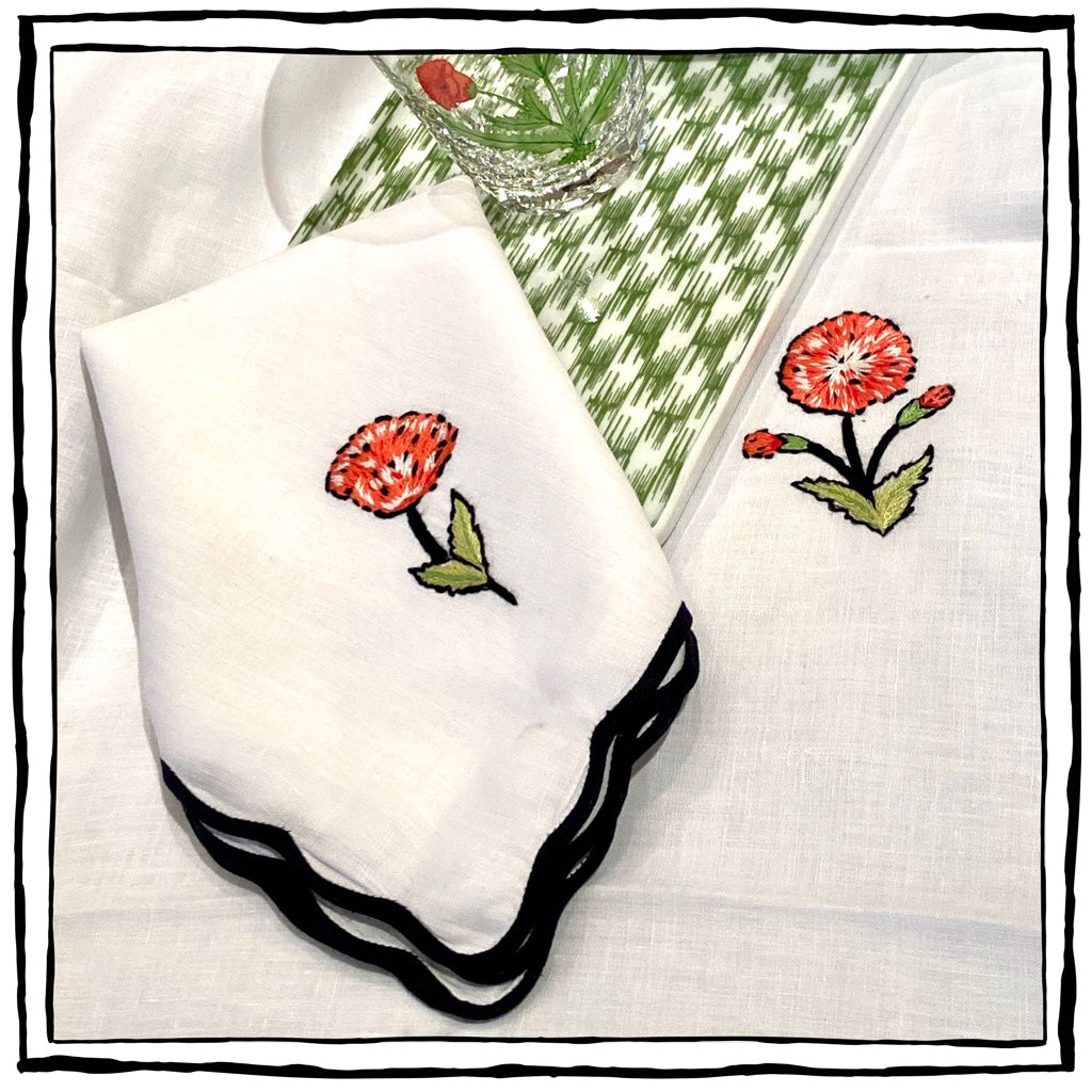 Papavero Rigato Cocktail Napkins