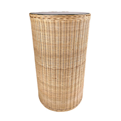 Rattan Pedestal Side Table