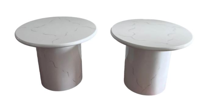 Pair of Vintage Faux-Marble End Tables