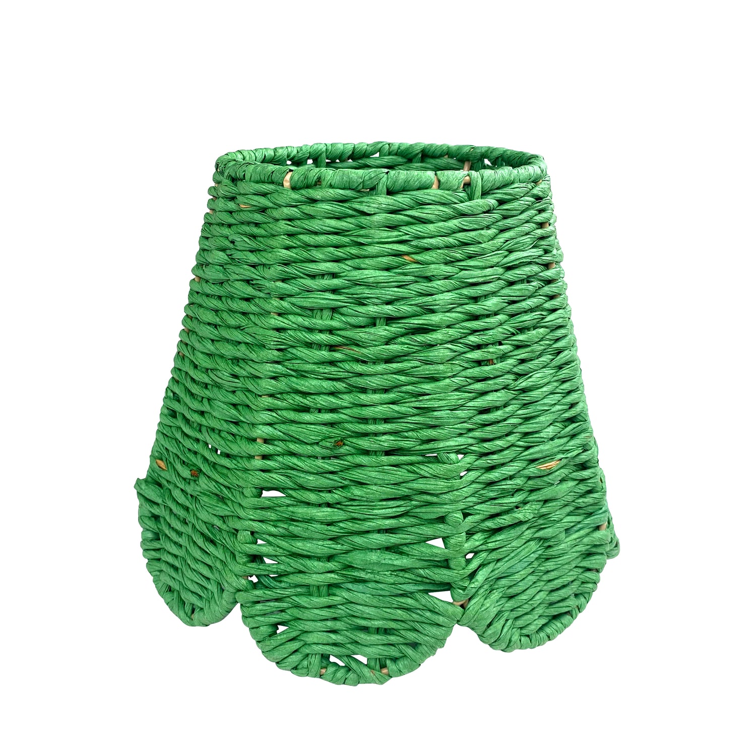 Scalloped Lampshade in Green Twisted Rope