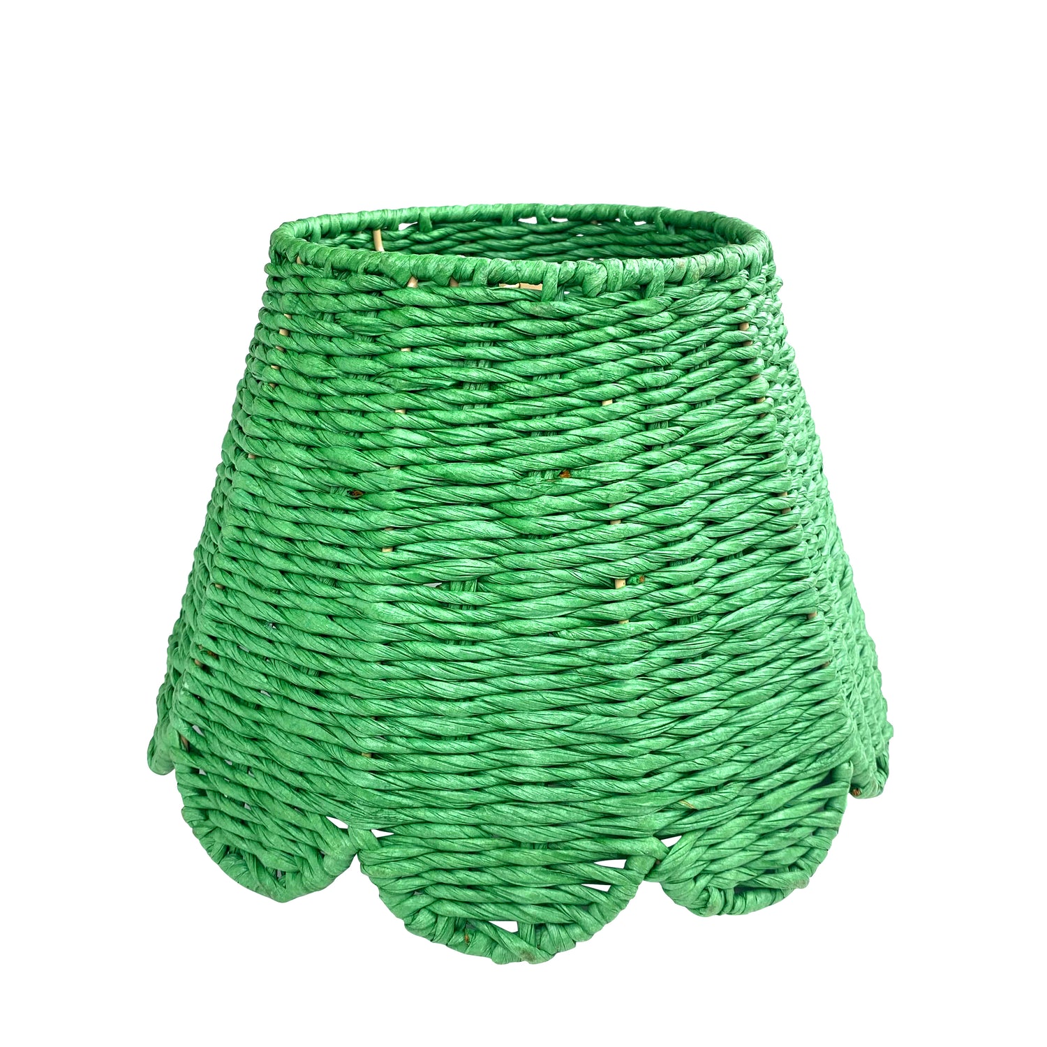 Scalloped Lampshade in Green Twisted Rope