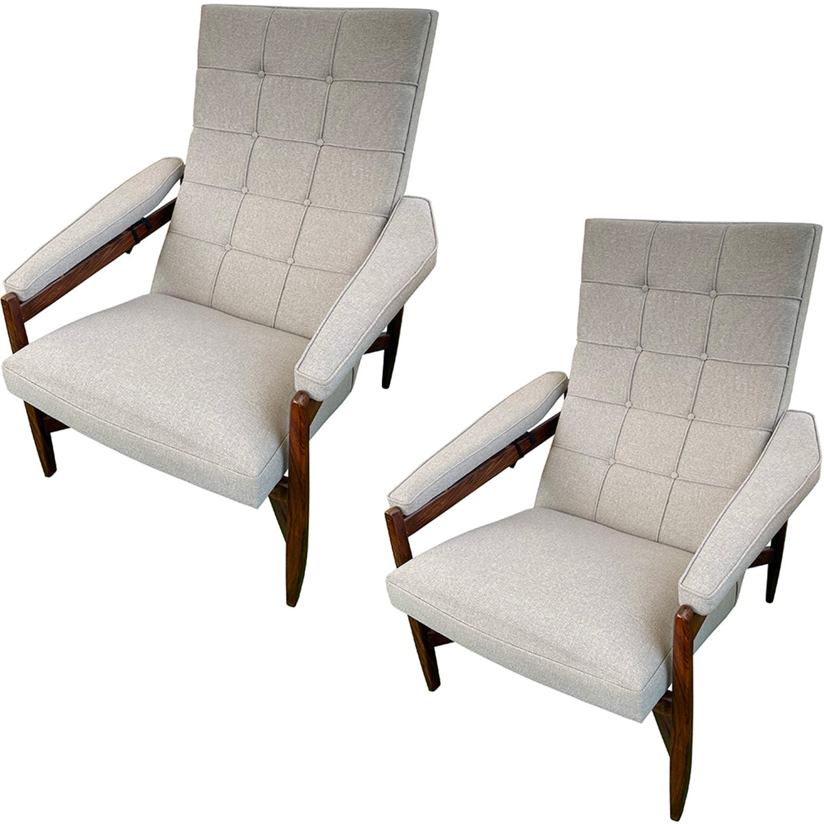 A Pair of Scandinavian Rosewood Lounge Chairs