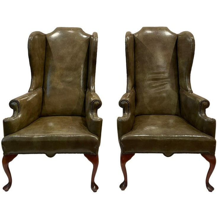 Pair of Edwardian Wingback Armchairs