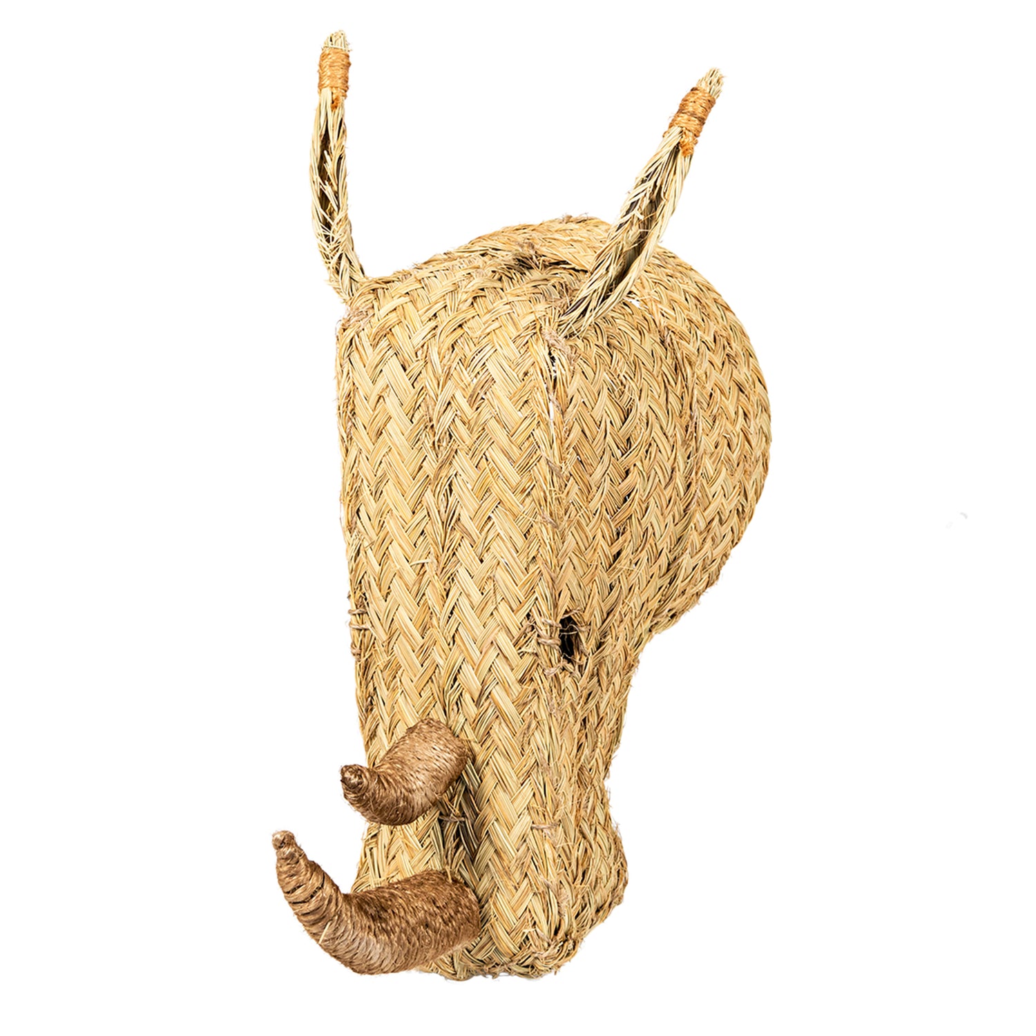 Handmade Raffia Rhino Trophy Head