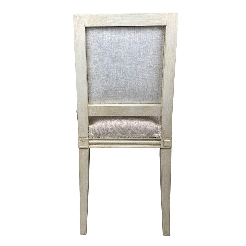 A Set of 8 French Louis XVI-Style Painted Square Back Dining Chairs, c. 1940