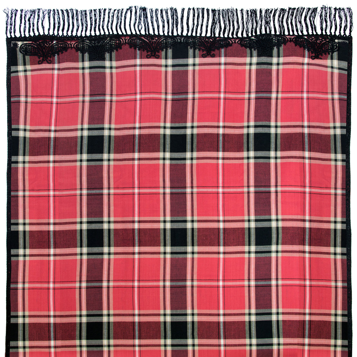Embroidered Tartan Fleurette Throw