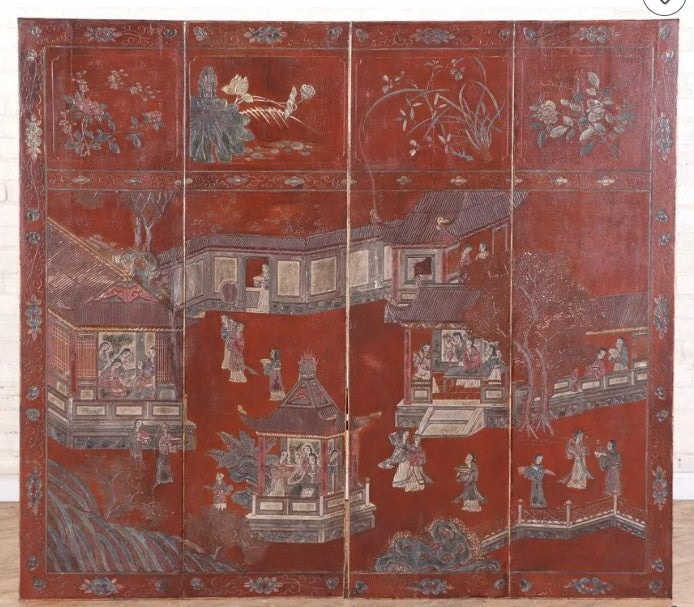 A Pair of Coromandel Screen Gilt Iron Coffee Tables